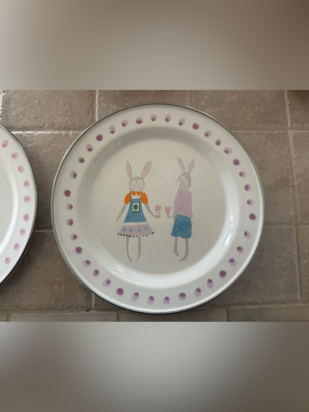 World Market Easter Metal Enamel Plates - Picture 3 of 4